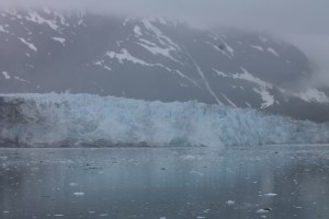 Marjorie Glacier rising out of the mist