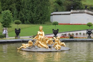 In the middle of the reflecting pool